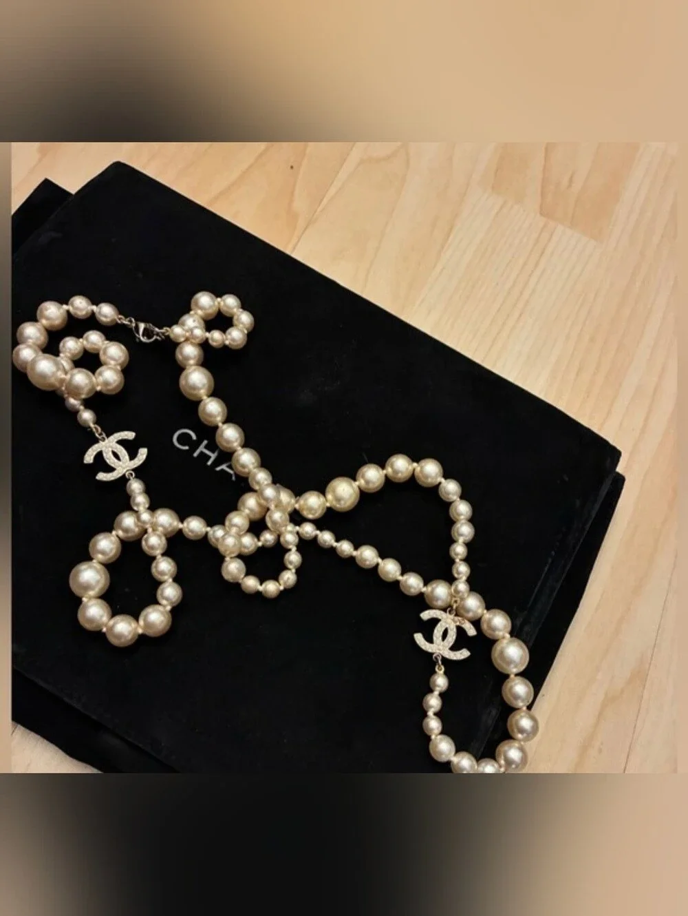 CHANEL Graduated Long CC Pearl Necklace - Classic Beaded Strand